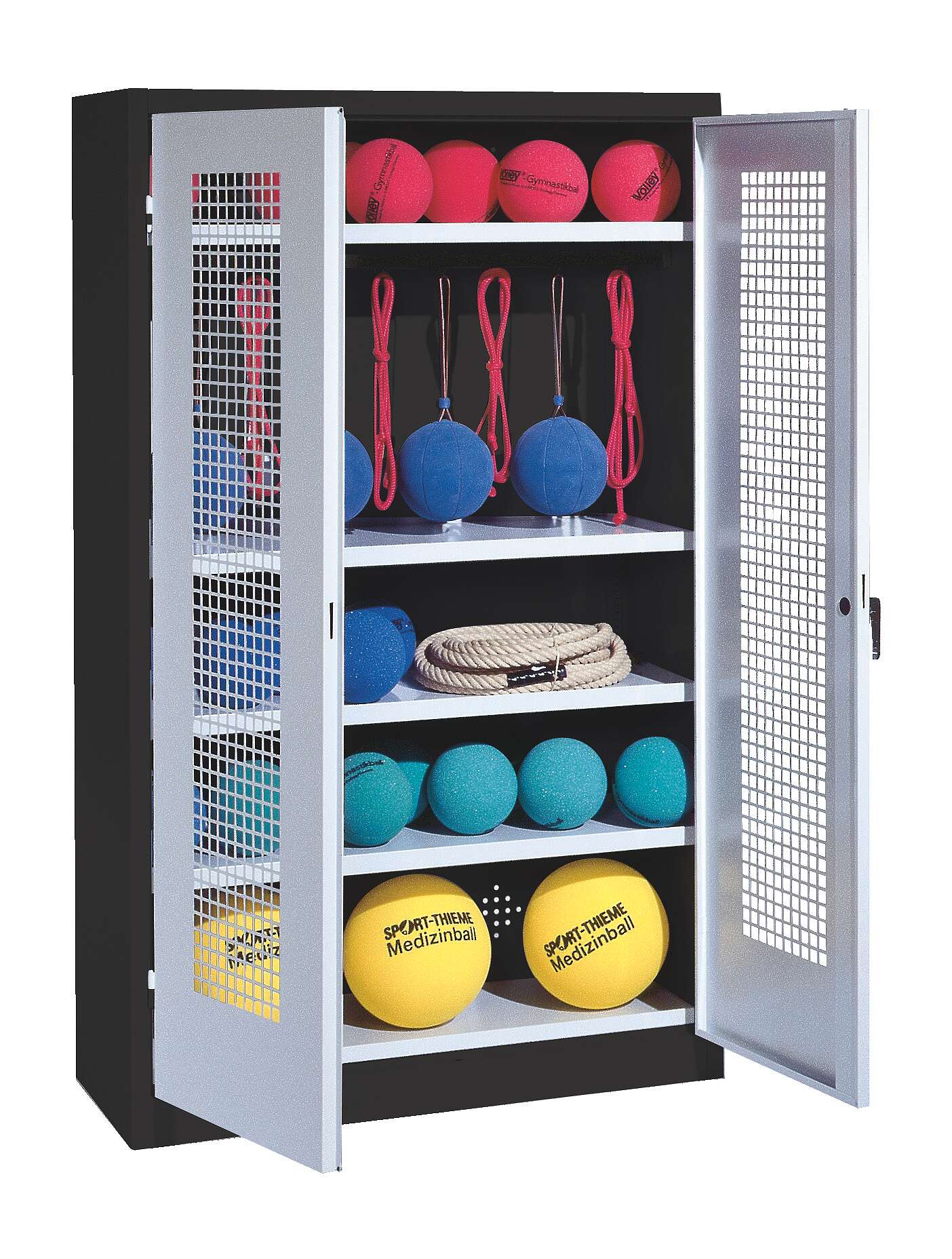 C+P Sportgeräteschrank mit Lochblech-Flügeltüren (Typ 2), HxBxT 195x120x50 cm, Lichtgrau (RAL 7035), Ergo-Lock Muldengriff, Anthrazit (RAL 7021), Gleichschließung Unkategorisiert online kaufen C+P Sportgeräteschrank mit Lochblech-Flügeltüren (Typ 2), HxBxT 195x120x50 cm, Lichtgrau (RAL 7035), Ergo-Lock Muldengriff, Anthrazit (RAL 7021), Gleichschließung Unkategorisiert online kaufen