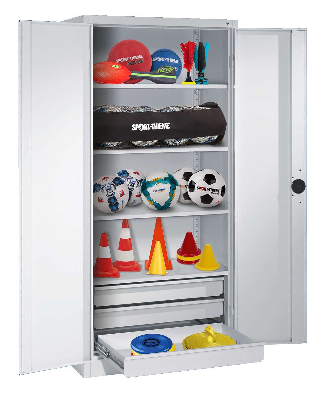 C+P Sportgeräteschrank mit Schubladen und Vollblech-Flügeltüren (Typ 4), HxBxT 195x120x50 cm, Goldgelb (RAL 1004), Einzelschließung Unkategorisiert online kaufen C+P Sportgeräteschrank mit Schubladen und Vollblech-Flügeltüren (Typ 4), HxBxT 195x120x50 cm, Goldgelb (RAL 1004), Einzelschließung Unkategorisiert online kaufen