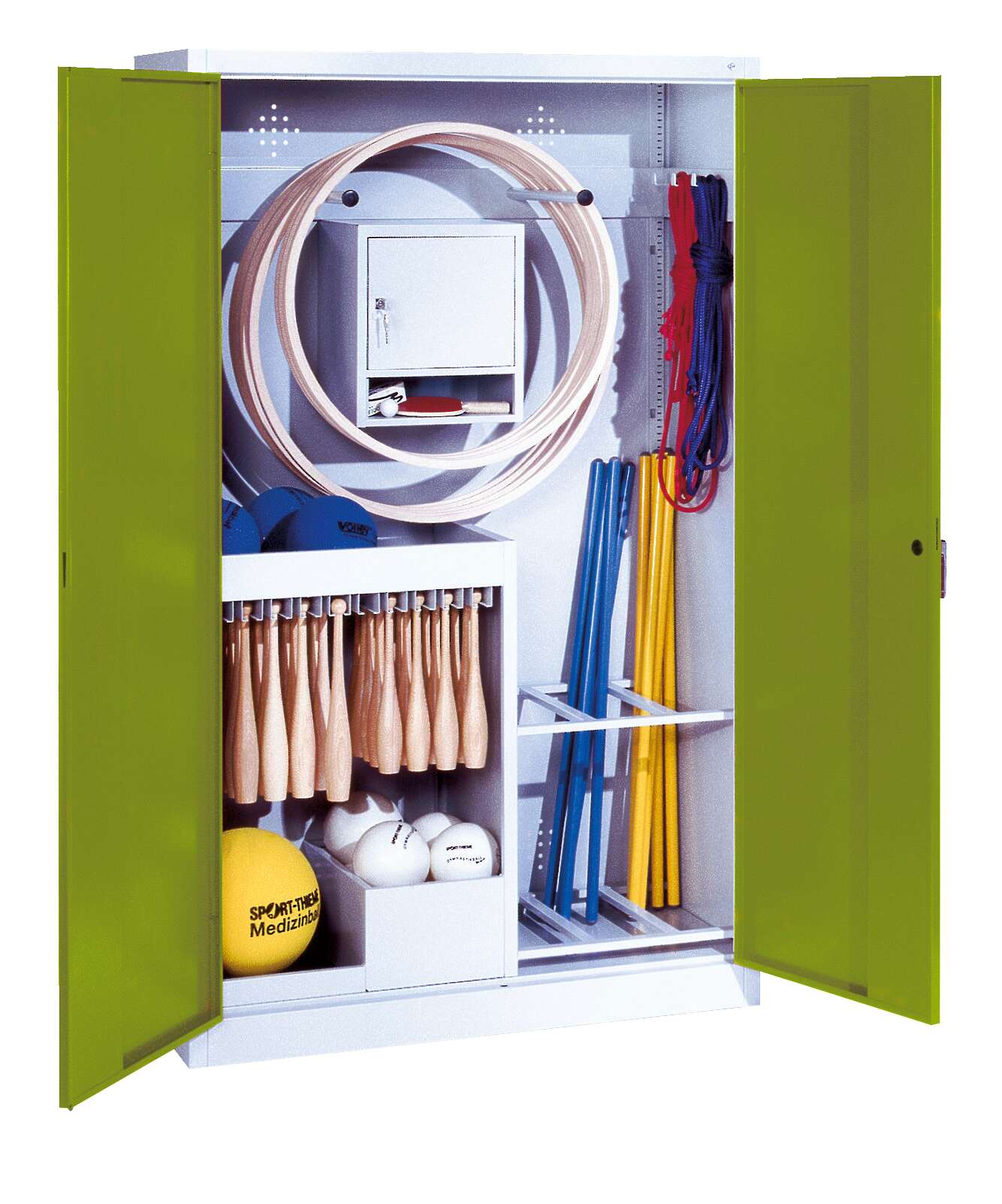 C+P Sportgeräteschrank mit Vollblech-Flügeltüren (Typ 1), HxBxT 195x120x50 cm, Clowngrün (RAL 110 80 60), Gleichschließung Unkategorisiert online kaufen