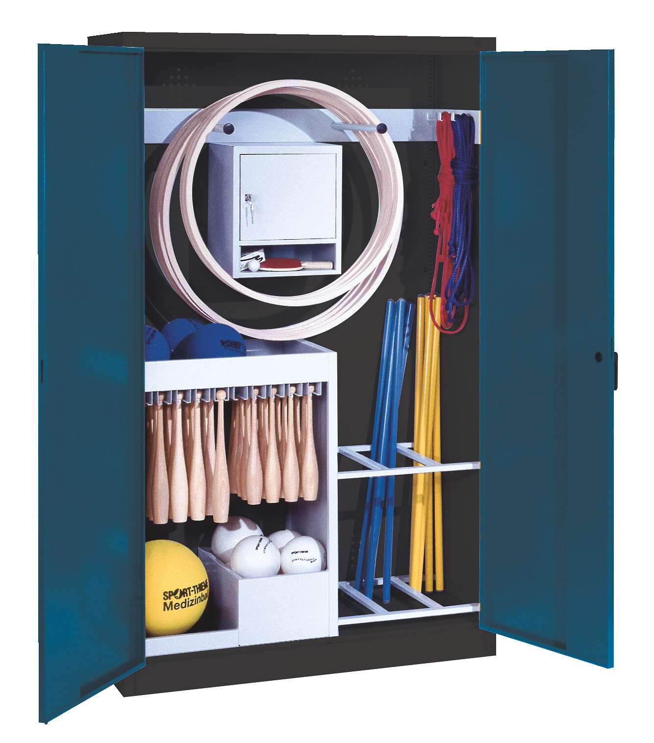 C+P Sportgeräteschrank mit Vollblech-Flügeltüren (Typ 1), HxBxT 195x120x50 cm, Enzianblau (RAL 5010), Ergo-Lock Muldengriff, Anthrazit (RAL 7021), Einzelschließung Unkategorisiert online kaufen C+P Sportgeräteschrank mit Vollblech-Flügeltüren (Typ 1), HxBxT 195x120x50 cm, Enzianblau (RAL 5010), Ergo-Lock Muldengriff, Anthrazit (RAL 7021), Einzelschließung Unkategorisiert online kaufen