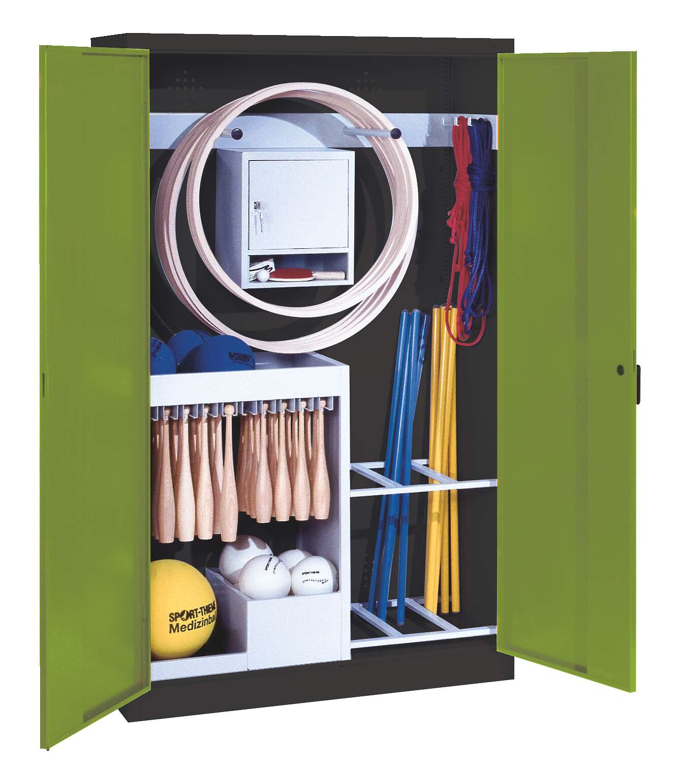 C+P Sportgeräteschrank mit Vollblech-Flügeltüren (Typ 1), HxBxT 195x120x50 cm, Ergo-Lock Muldengriff, Clowngrün (RAL 110 80 60), Anthrazit (RAL 7021), Einzelschließung Unkategorisiert online kaufen C+P Sportgeräteschrank mit Vollblech-Flügeltüren (Typ 1), HxBxT 195x120x50 cm, Ergo-Lock Muldengriff, Clowngrün (RAL 110 80 60), Anthrazit (RAL 7021), Einzelschließung Unkategorisiert online kaufen