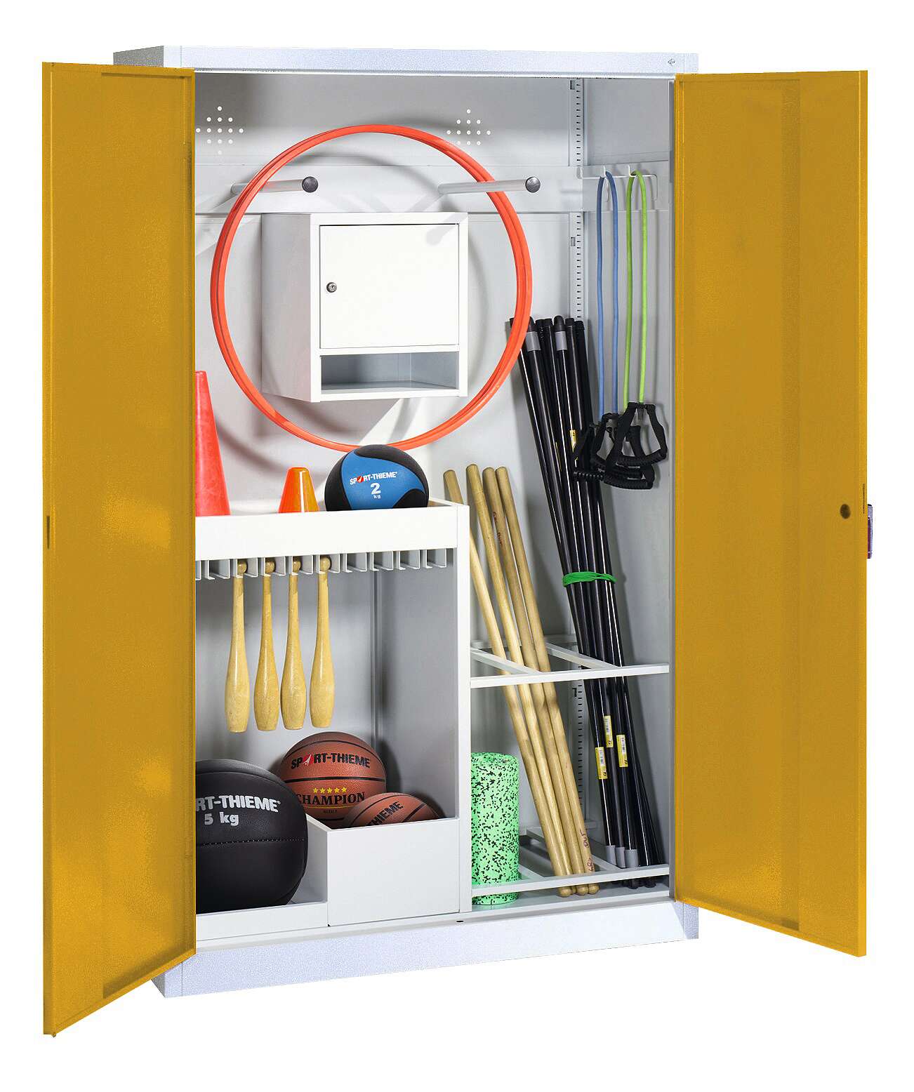 C+P Sportgeräteschrank mit Vollblech-Flügeltüren (Typ 1), HxBxT 195x120x50 cm, Goldgelb (RAL 1004), Einzelschließung Unkategorisiert online kaufen