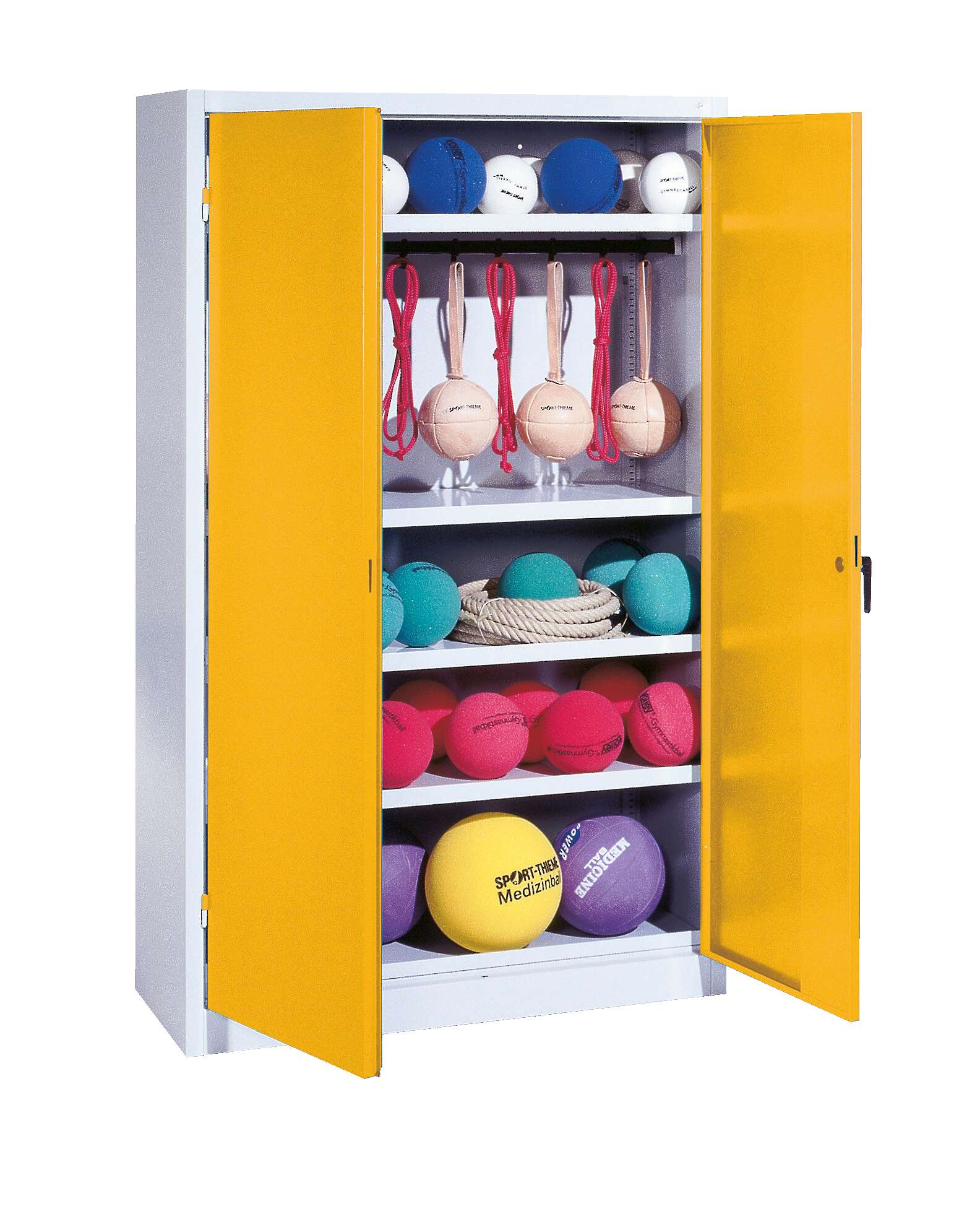 C+P Sportgeräteschrank mit Vollblech-Flügeltüren (Typ 2), HxBxT 195x120x50 cm, Ergo-Lock Muldengriff, Goldgelb (RAL 1004), Lichtgrau (RAL 7035), Gleichschließung Unkategorisiert online kaufen C+P Sportgeräteschrank mit Vollblech-Flügeltüren (Typ 2), HxBxT 195x120x50 cm, Ergo-Lock Muldengriff, Goldgelb (RAL 1004), Lichtgrau (RAL 7035), Gleichschließung Unkategorisiert online kaufen