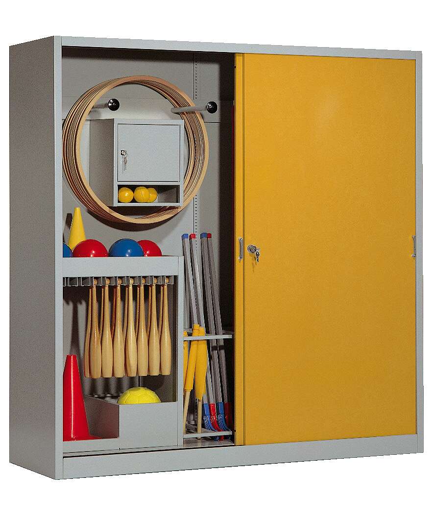 C+P Sportgeräteschrank mit Vollblech-Schiebetüren (Typ 5), HxBxT 195x190x60 cm, Goldgelb (RAL 1004), Lichtgrau (RAL 7035), Gleichschließung Unkategorisiert online kaufen C+P Sportgeräteschrank mit Vollblech-Schiebetüren (Typ 5), HxBxT 195x190x60 cm, Goldgelb (RAL 1004), Lichtgrau (RAL 7035), Gleichschließung Unkategorisiert online kaufen