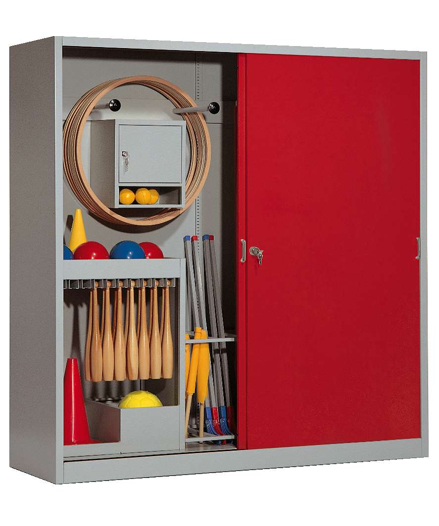 C+P Sportgeräteschrank mit Vollblech-Schiebetüren (Typ 5), HxBxT 195x190x60 cm, Rubinrot (RAL 3003), Einzelschließung Unkategorisiert online kaufen C+P Sportgeräteschrank mit Vollblech-Schiebetüren (Typ 5), HxBxT 195x190x60 cm, Rubinrot (RAL 3003), Einzelschließung Unkategorisiert online kaufen