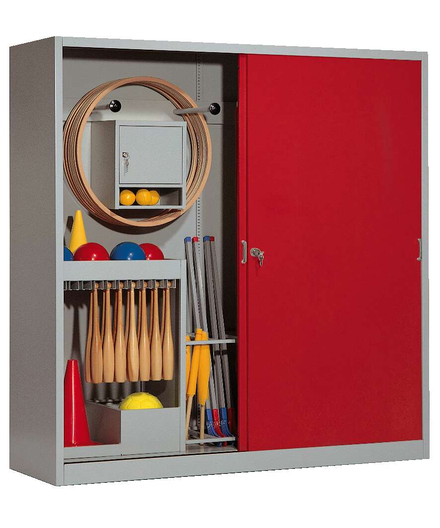 C+P Sportgeräteschrank mit Vollblech-Schiebetüren (Typ 5), HxBxT 195x190x60 cm, Rubinrot (RAL 3003), Gleichschließung Unkategorisiert online kaufen C+P Sportgeräteschrank mit Vollblech-Schiebetüren (Typ 5), HxBxT 195x190x60 cm, Rubinrot (RAL 3003), Gleichschließung Unkategorisiert online kaufen