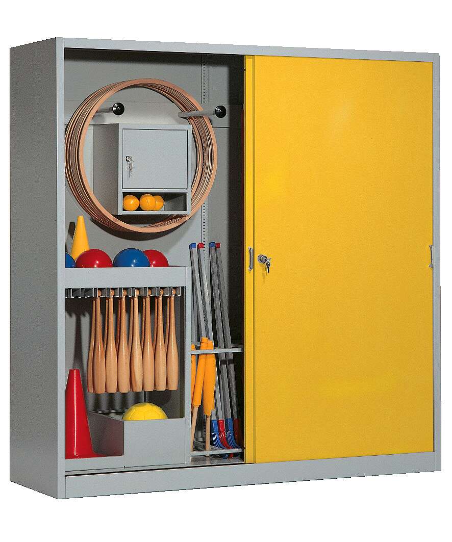 C+P Sportgeräteschrank mit Vollblech-Schiebetüren (Typ 5), HxBxT 195x190x60 cm, Verkehrsgelb (RAL 1023), Gleichschließung Unkategorisiert online kaufen