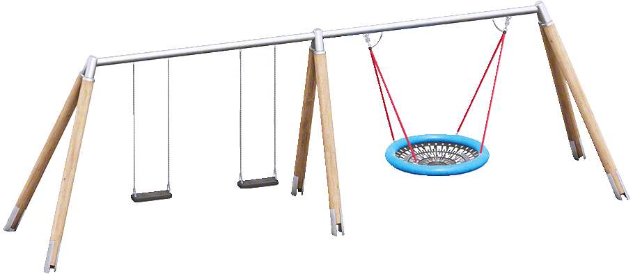 Playparc Schaukelanlage mit Vogelnest "Holz/Metall", Aufhängehöhe 200 cm Unkategorisiert online kaufen