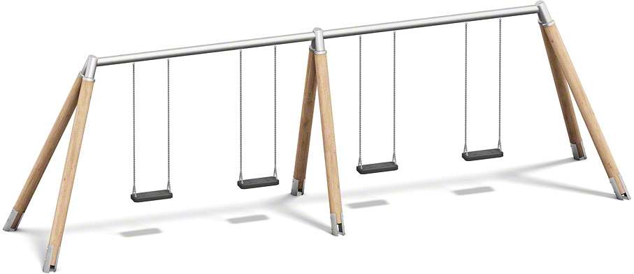 Playparc Vierfachschaukel "Holz/Metall", Aufhängehöhe 245 cm Unkategorisiert online kaufen
