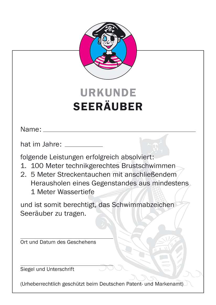 "Schwimmurkunde ""Seeräuber""" Unkategorisiert online kaufen