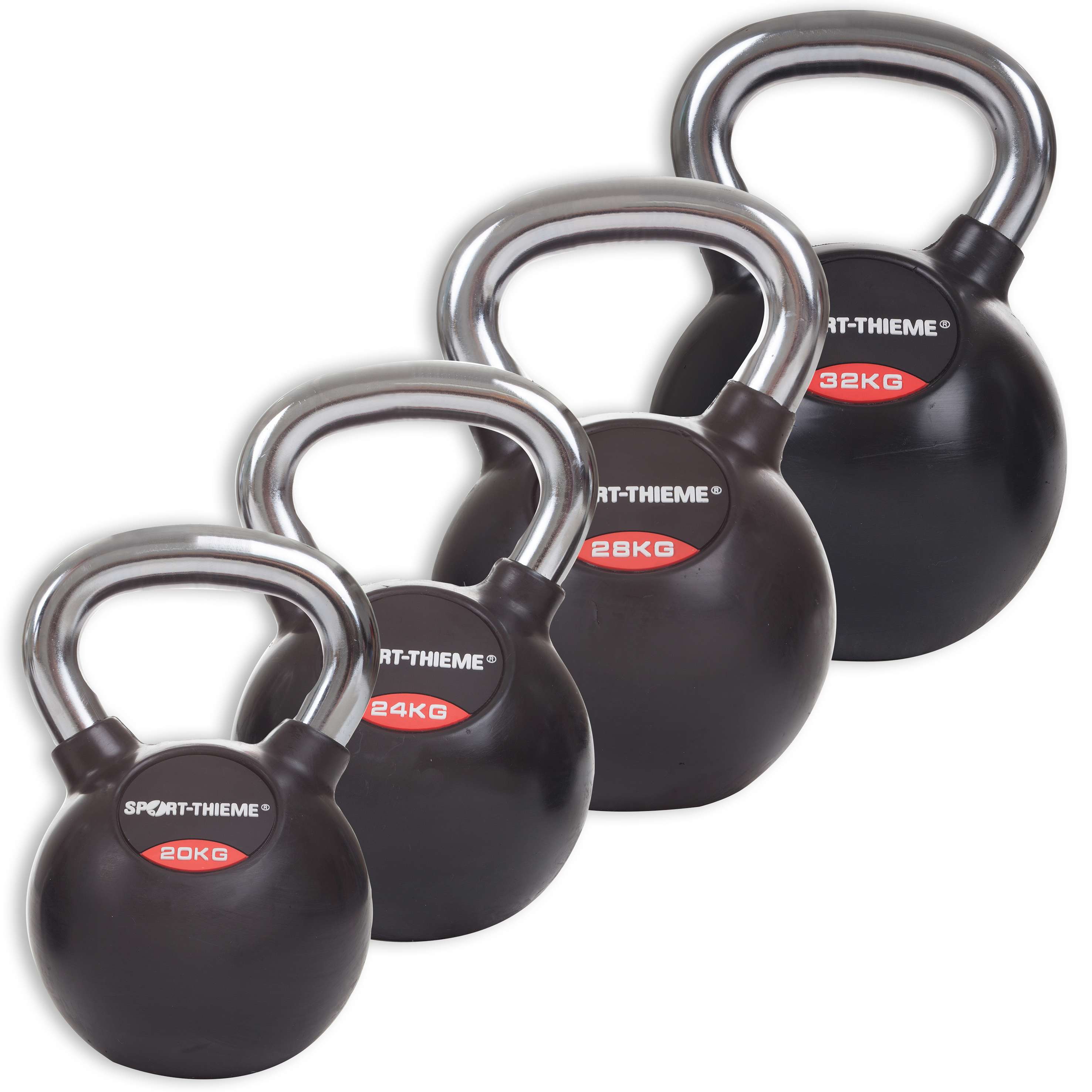 Sport-Thieme Kettlebell-Set "Gummiert mit glattem Chrom-Griff", Advanced Unkategorisiert online kaufen