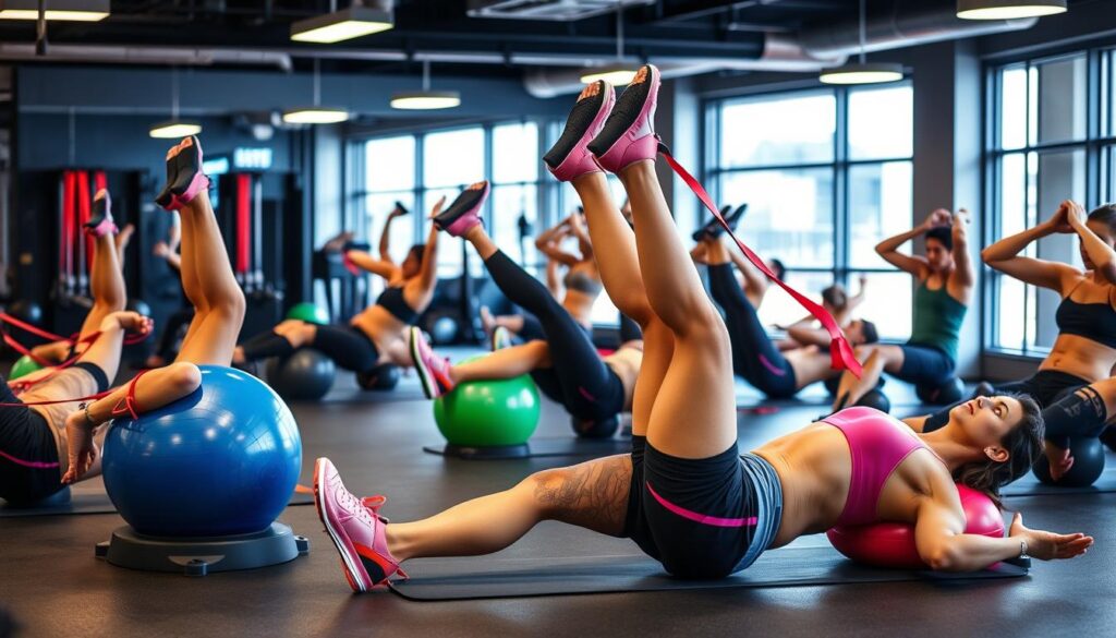 Bauchmuskelübungen mit Trainingsgeräten